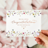 A beautifully designed custom wedding day card featuring elegant floral illustrations and personalized details, perfect for celebrating the newlyweds.