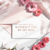 Bridesmaid proposal card that reads "I can't marry my lover without you by my side" in elegant script on white cardstock, styled for a romantic wedding theme.