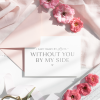 Bridesmaid proposal card that reads "I can't marry my lover without you by my side" in elegant script on white cardstock, styled for a romantic wedding theme.